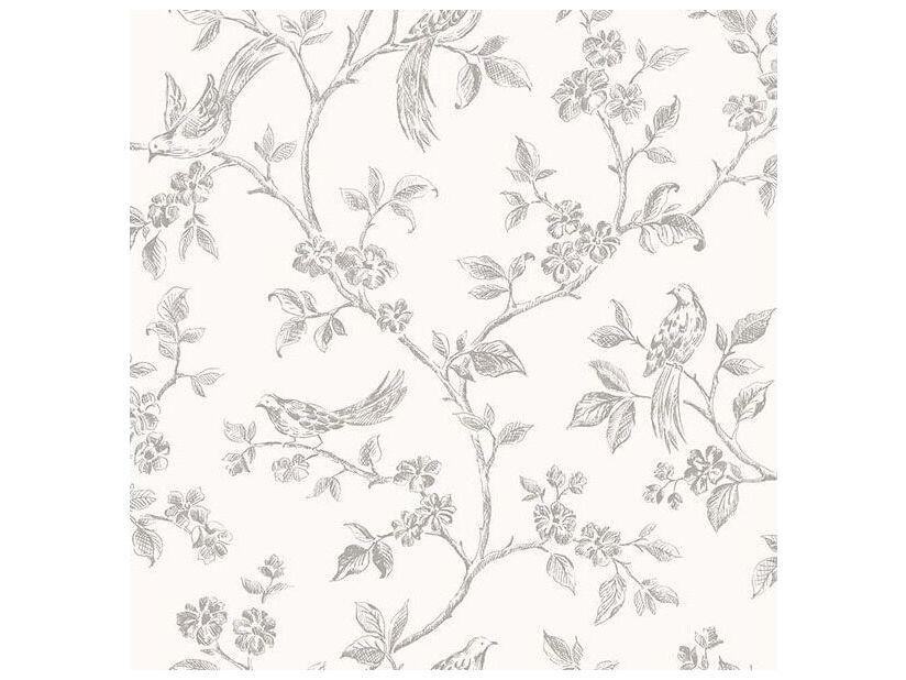 Image of Brewster Home Fashions Advantage Ophelia Grey Bird Trail Wallpaper Ophelia Grey Bird Trail Wallpaper