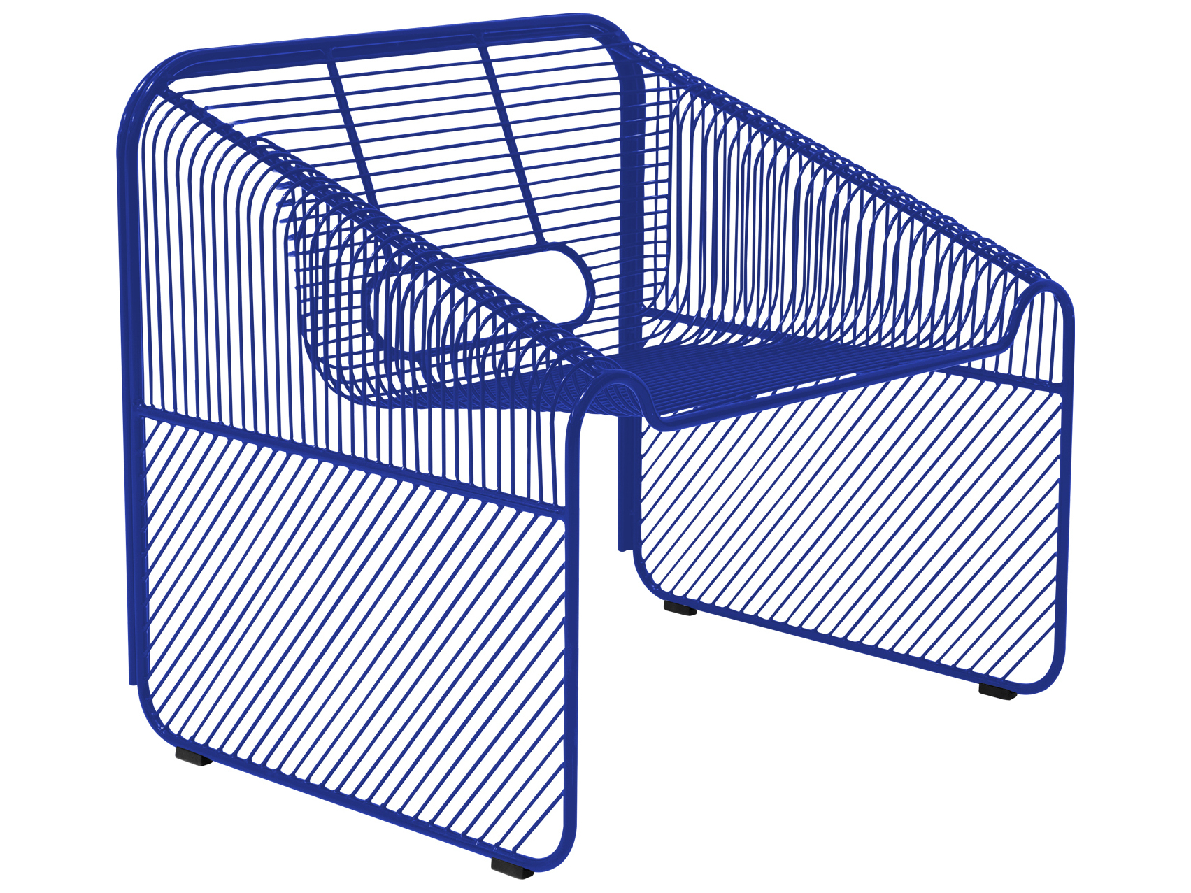 Image of Bend Goods Outdoor Hot Seat Galvanized Iron Electric Blue Lounge Chair