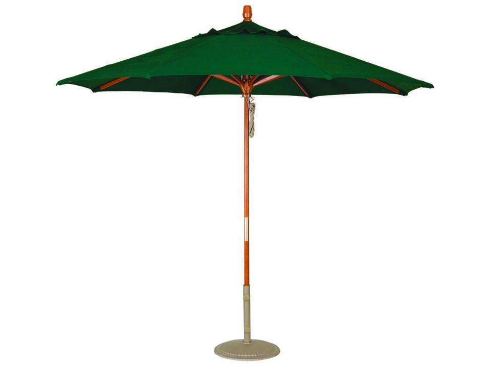 Image of Treasure Garden Quick Ship Market Wood 9 Foot Octagon Pully Lift Patio Umbrella