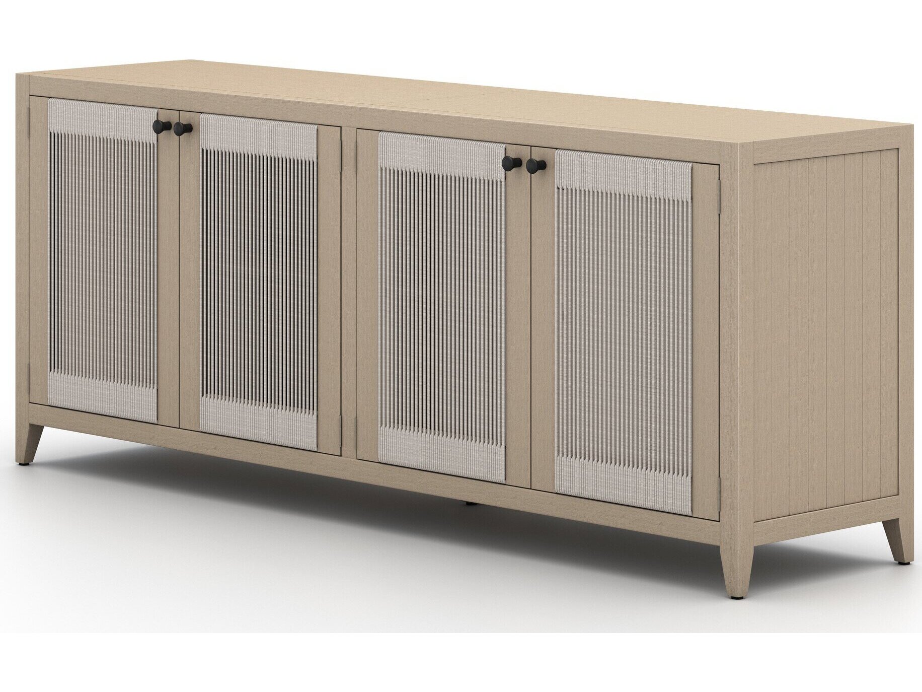 Image of Four Hands Outdoor Solano Washed Brown Teak / Grey Rope Sideboard