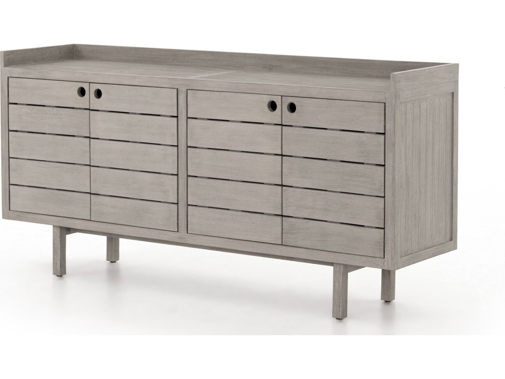 Image of Four Hands Outdoor Solano Weathered Grey Teak Rectangular Sideboard
