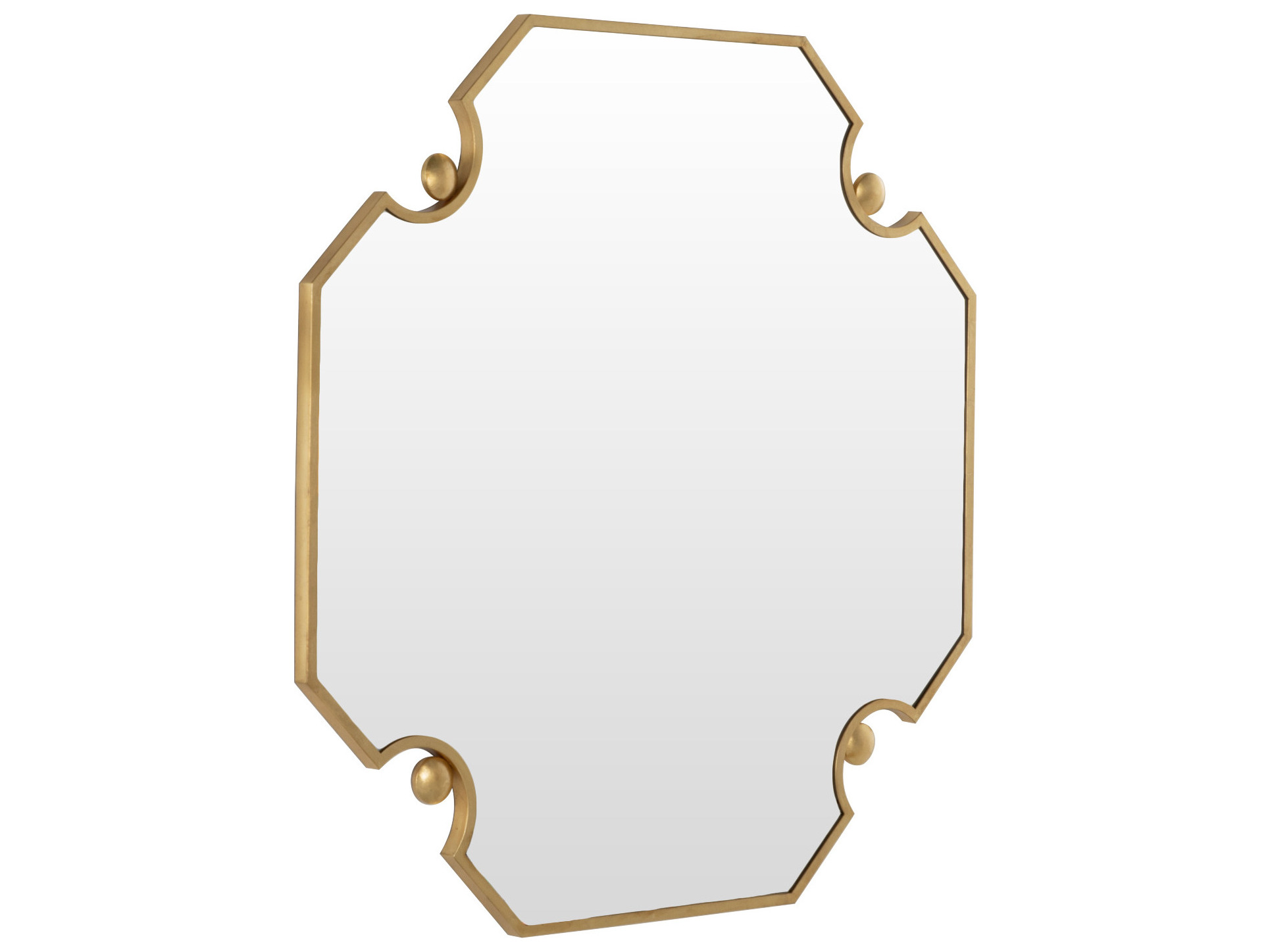 Image of Gabby Monet Antique Brass Clear Mirror Yellow Wall
