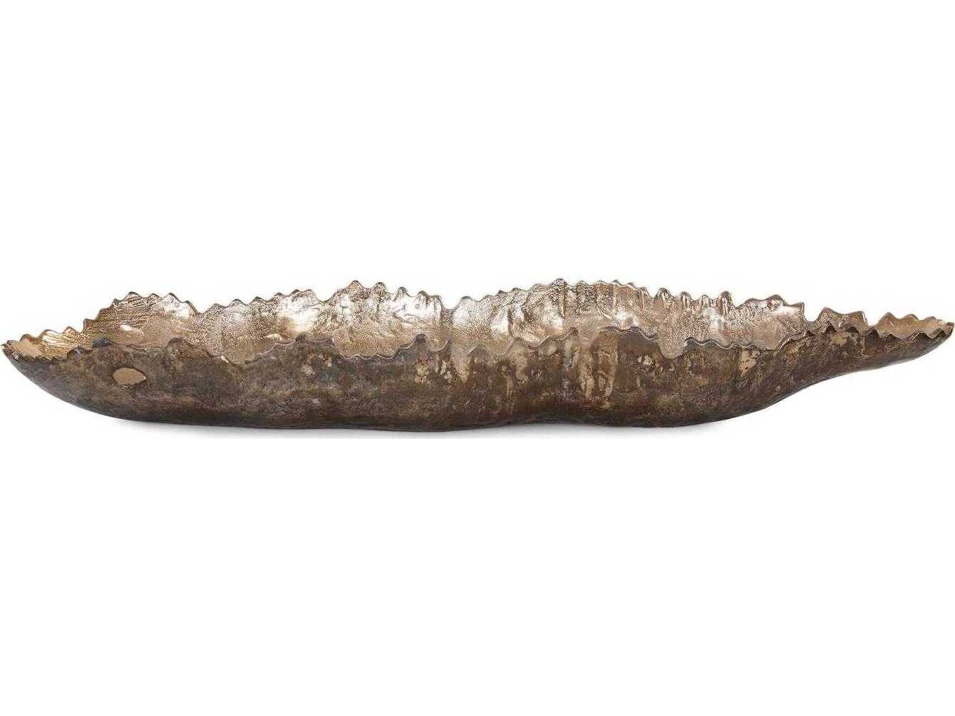 Image of Howard Elliott Golden Ore Organic Shaped Oblong Decorative Bowl