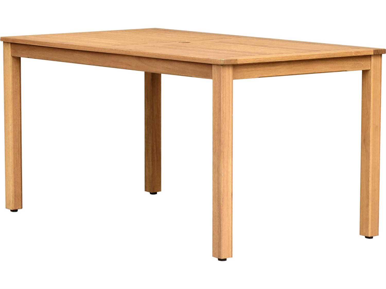 Image of International Home Miami Amazonia San Antonio Wood Rectangular Patio Dining Table with Umbrella Hole