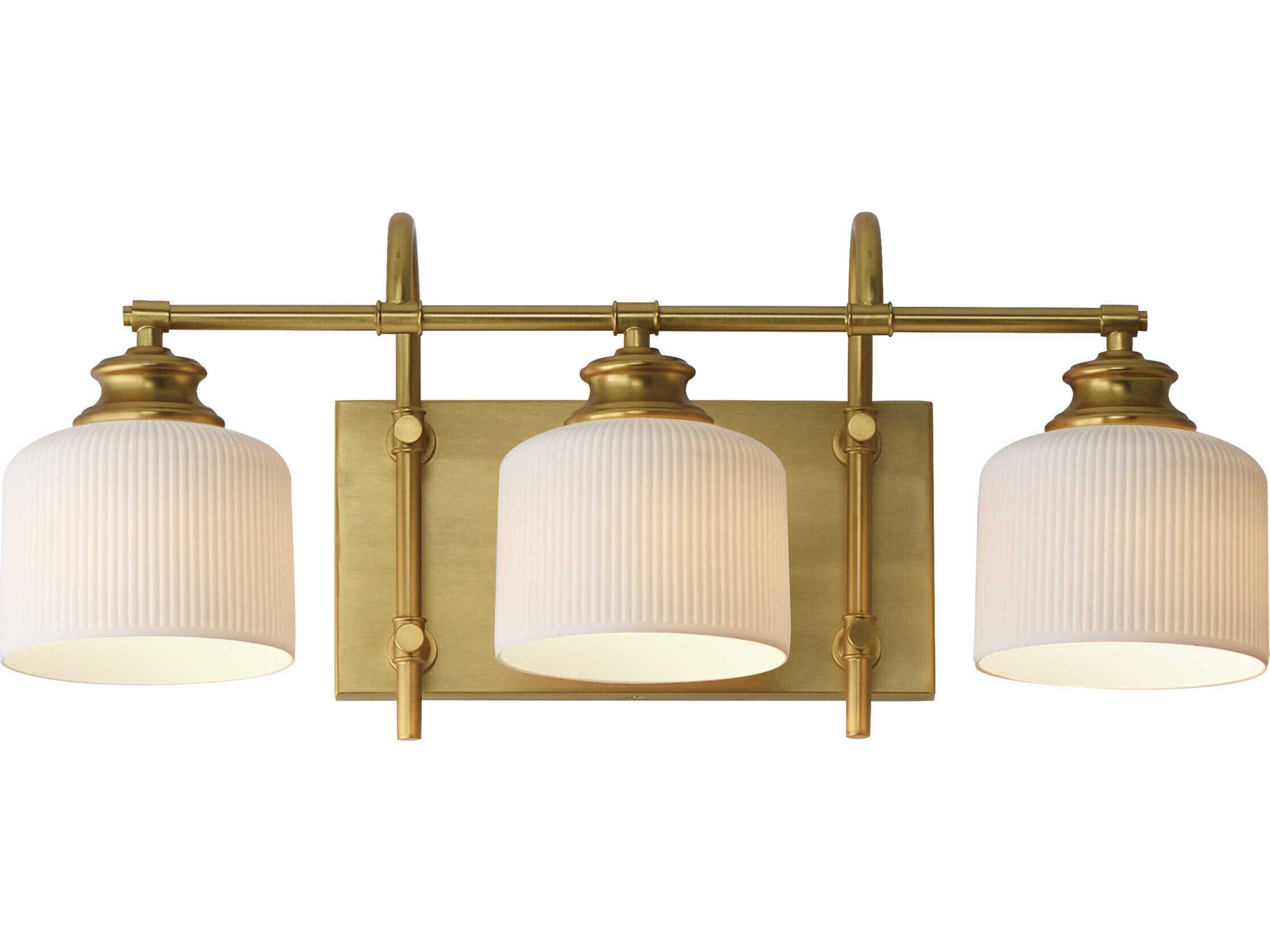 Image of Maxim Lighting Bisque 3-Light Natural Aged Brass Vanity Light