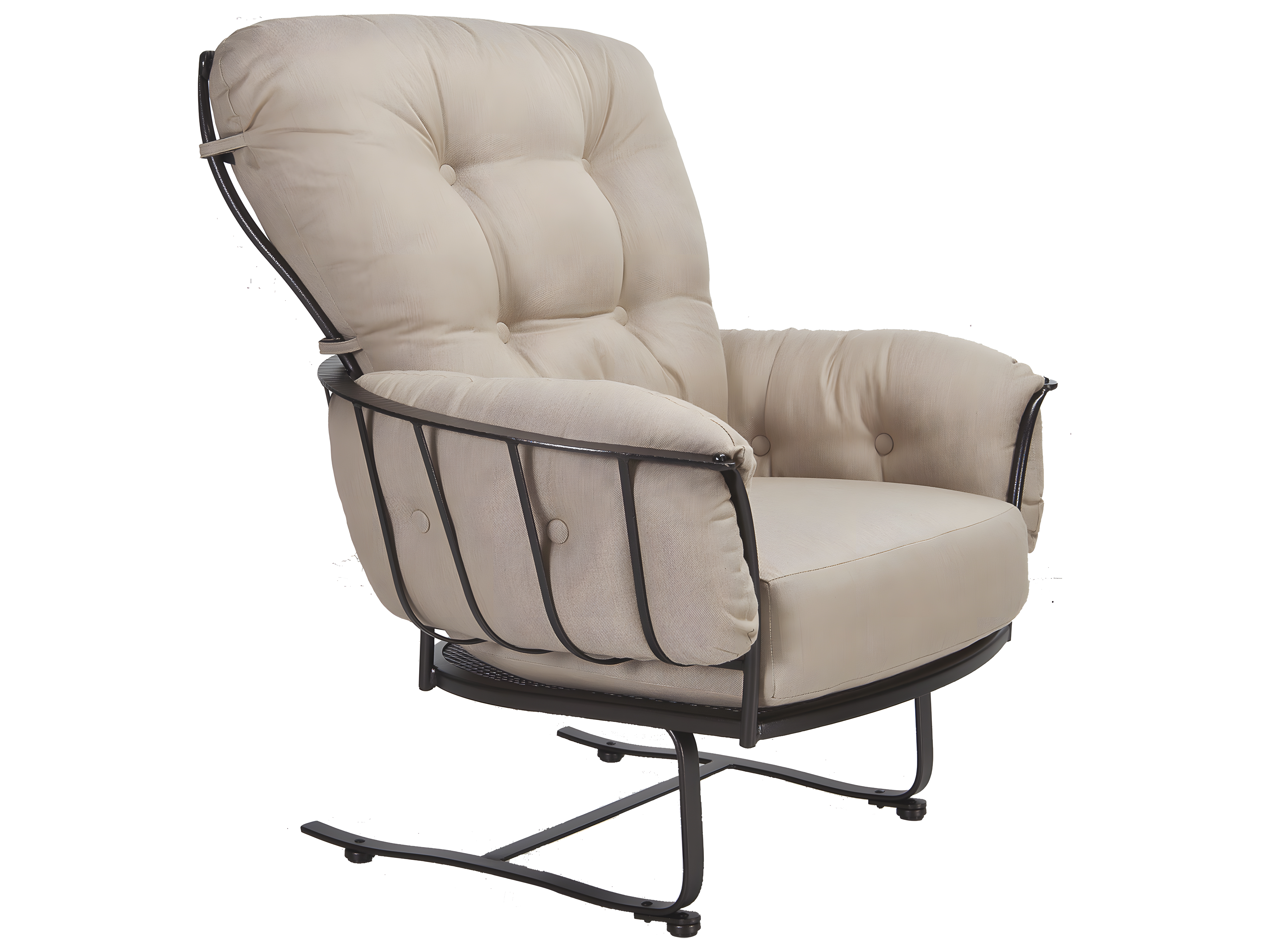 Image of OW Lee Monterra Wrought Iron Spring Base Outdoor Club Chair