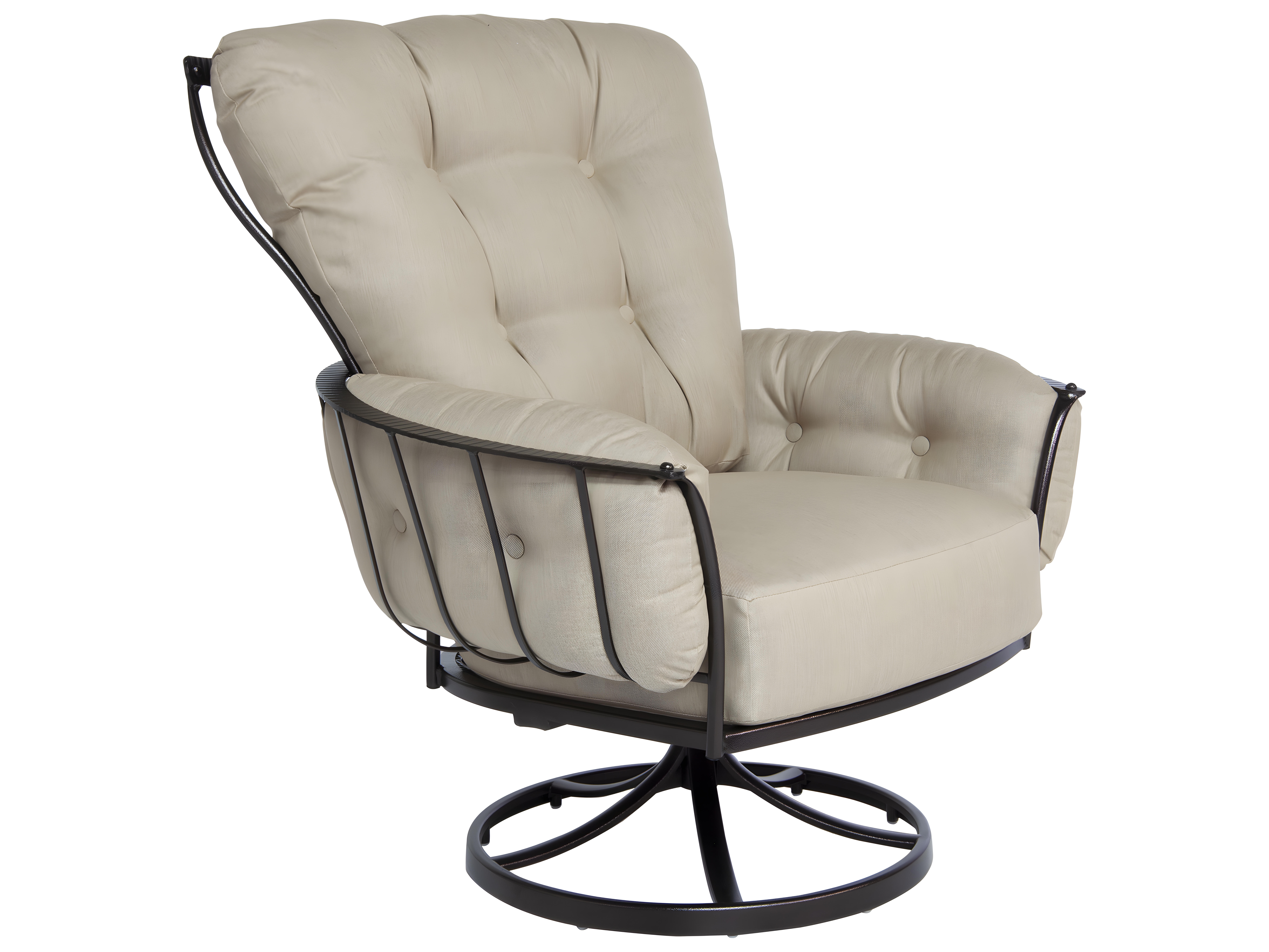 Image of OW Lee Monterra Wrought Iron Swivel Rocker Outdoor Patio Lounge Chair