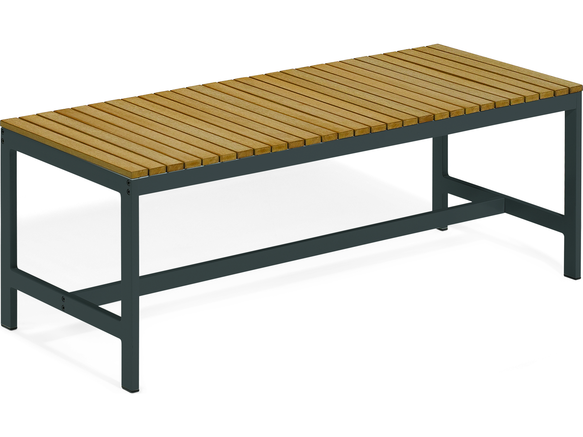 Image of Oxford Garden Travira Aluminum Carbon Backless Outdoor Patio Bench