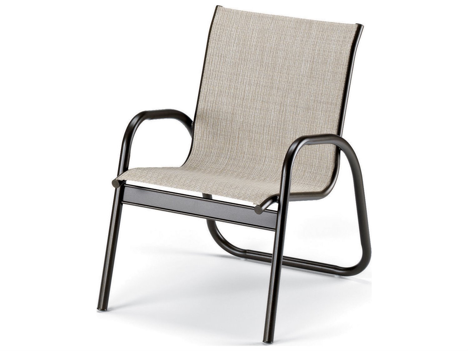 Image of Telescope Casual Gardenella Sling Aluminum Stackable Outdoor Dining Arm Chair