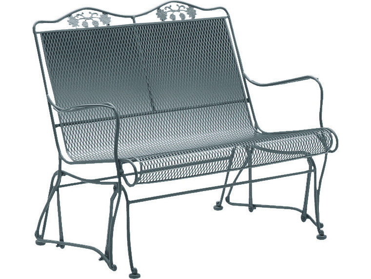 Image of Woodard Briarwood Wrought Iron High Back Gliding Outdoor Patio Loveseat