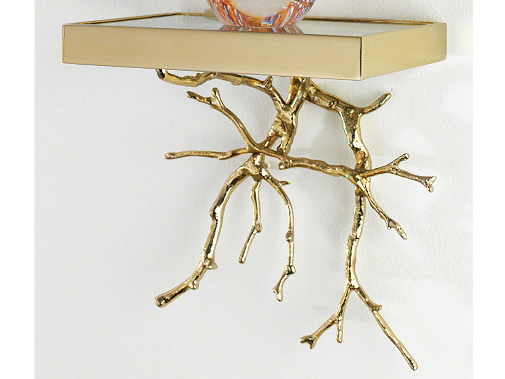 Image of Global Views Twig Brass Wall Shelf